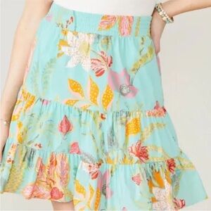 Spartina 449 A-Line Skirt in Aqua and Coral